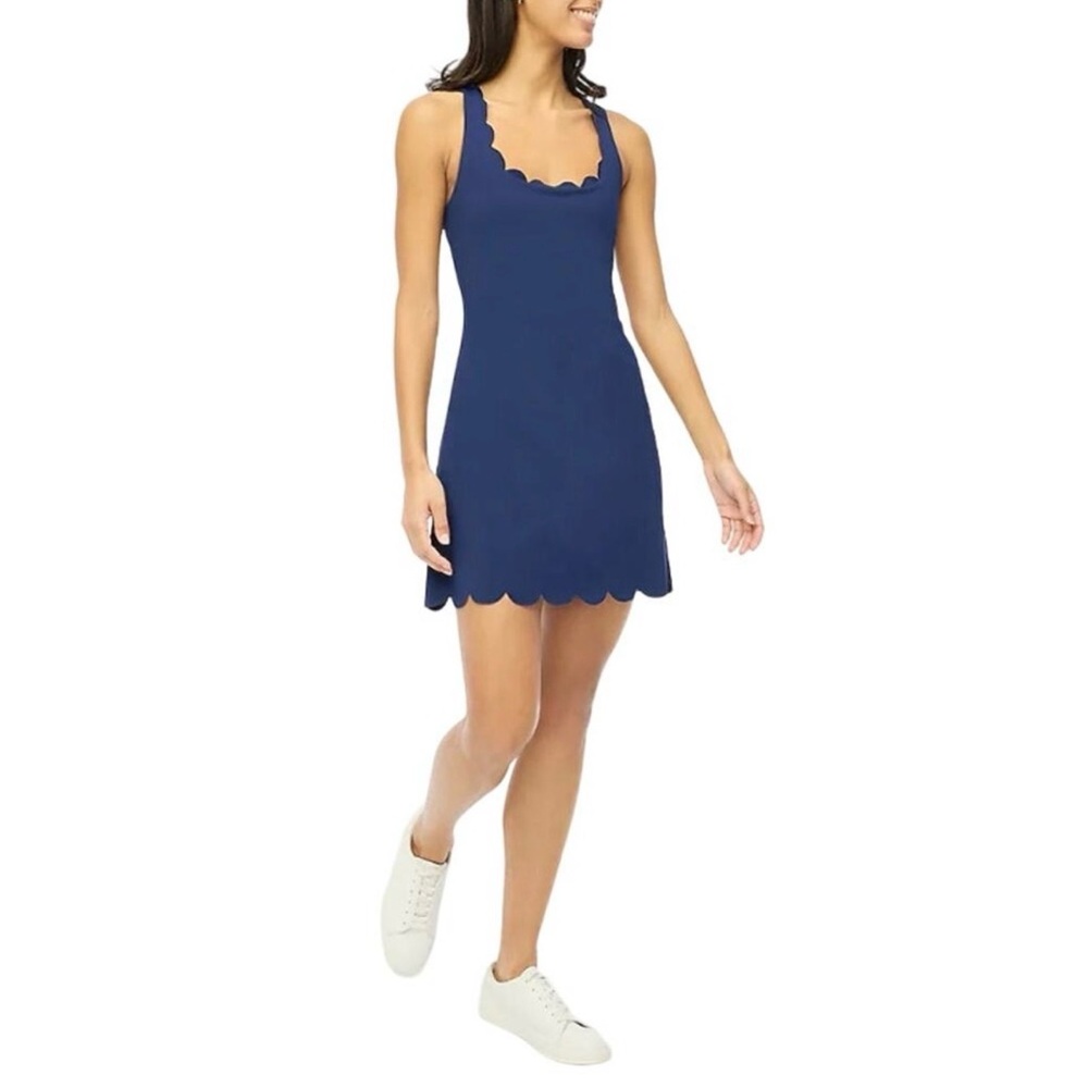J. Crew Navy Scalloped Hem Activewear Dress Women’s Size Medium